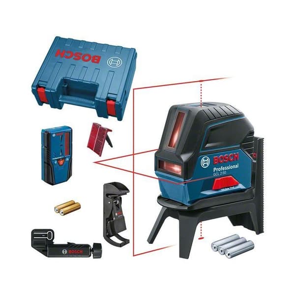 Lasernivå - BOSCH PROFESSIONAL - GCL 2-50 - 2 linjer - Räckvidd 50 m - IP54-skyddad