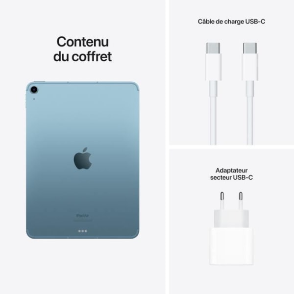 Apple - iPad Air (2022) - 10.9 - WiFi + mobil - 256 GB - Blå
