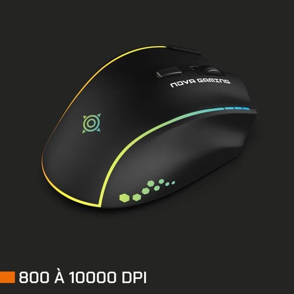 Gamingmus - Trådlös - Nova Gaming - Persee - Svart