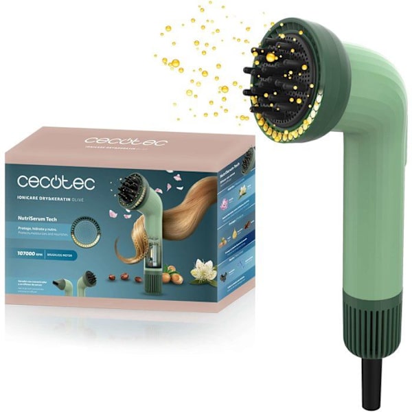 Hårtork - CECOTEC - Ionicare Dry&Keratin Olive - 1200 W