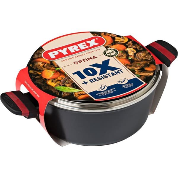 Gryderet - PYREX - Optima - 24 cm - Sort