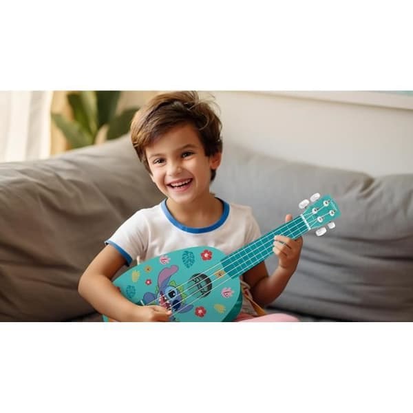 Lexibook - Stitch Ukulele - Cirka 53 cm - Trä - 6 nylonsnören - Guide medföljer