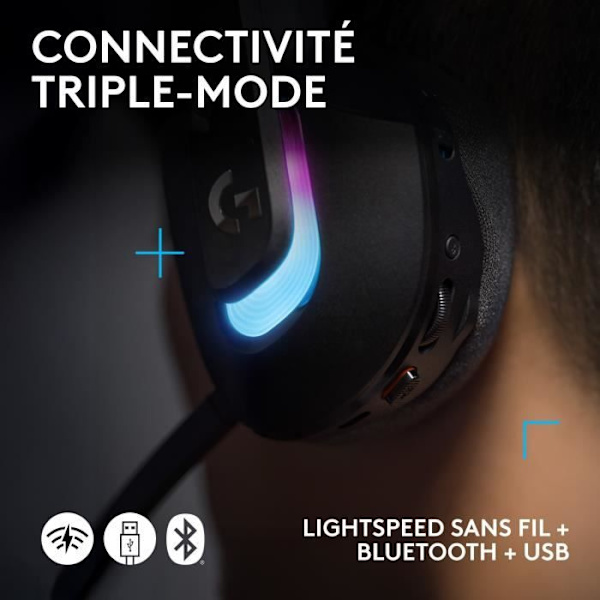 Gamingheadset - trådlöst - Logitech G - G522 - Lightspeed - Svart
