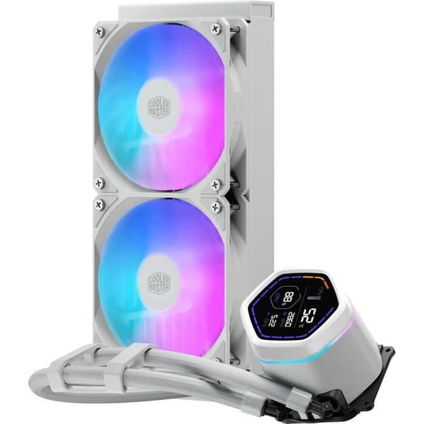 COOLER MASTER - MasterLiquid Core Nex Digital 240 Vit ARGB - MLX-D24M-A18PW-RD - Vattenkylning - Fläkt Ø 120 mm