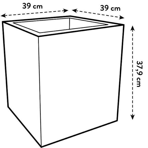 Elho Vivo Next Square 40 Blomlåda - Grå - Ø 39 x H 38 cm - inomhus/utomhus - 100% återvunnet