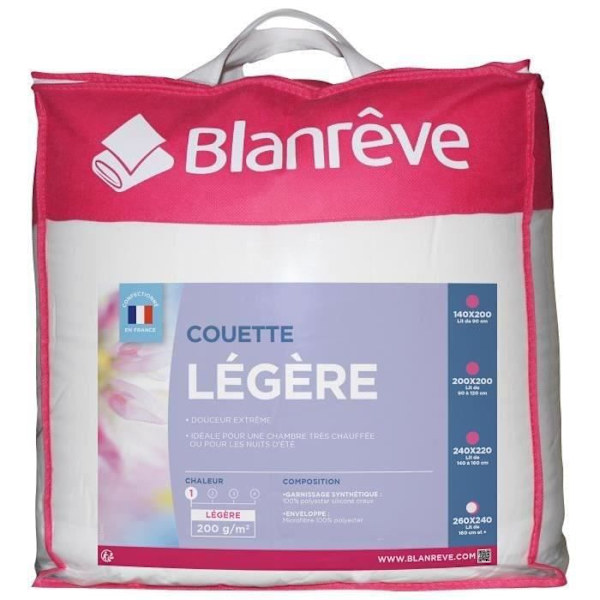 BLANREVE Lätt mikrofiberduvet - 240 x 260 cm - Vit