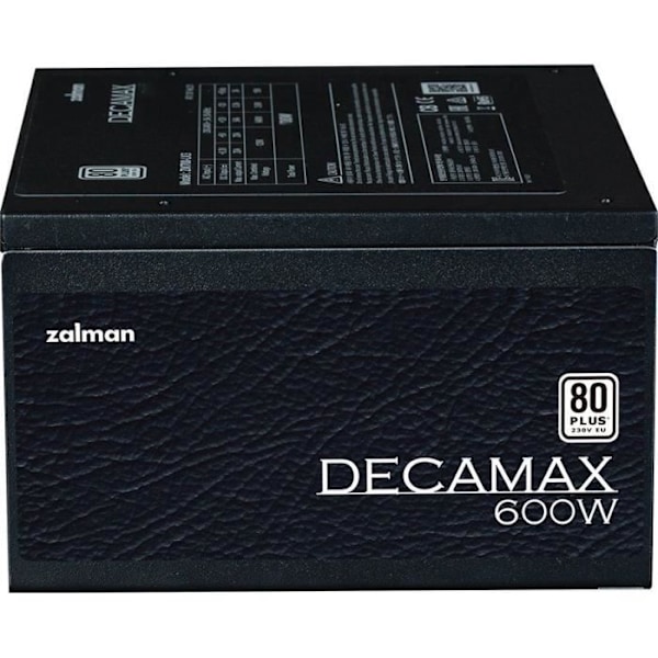 PC Strömförsörjning - ZALMAN - DecaMax 600W - 80+ - Icke-modulär - 120 mm fläkt - Svart