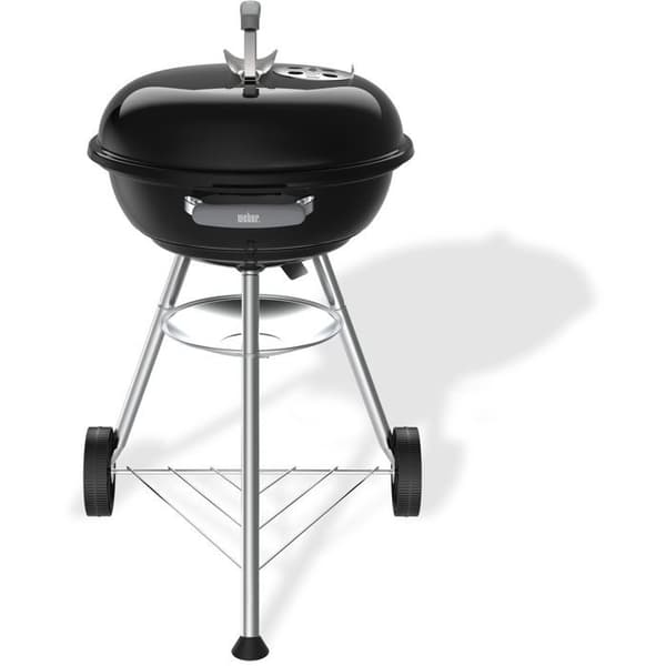 Weber Compact Kettle Charcoal Grill - 47 cm diameter - emaljerat stål - luftventil - 6 kuvert - svart