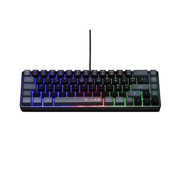 Speltangentbord - THE G-LAB - KEYZ-HYDRO-BKG/FR - 60% membran 2 färger svarta + grå tangenter