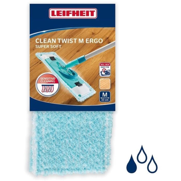 Ersättningsöverdrag för golvmopp - LEIFHEIT - Clean Twist M Ergo super soft 52122 - Specialöverdrag för ömtåliga golv
