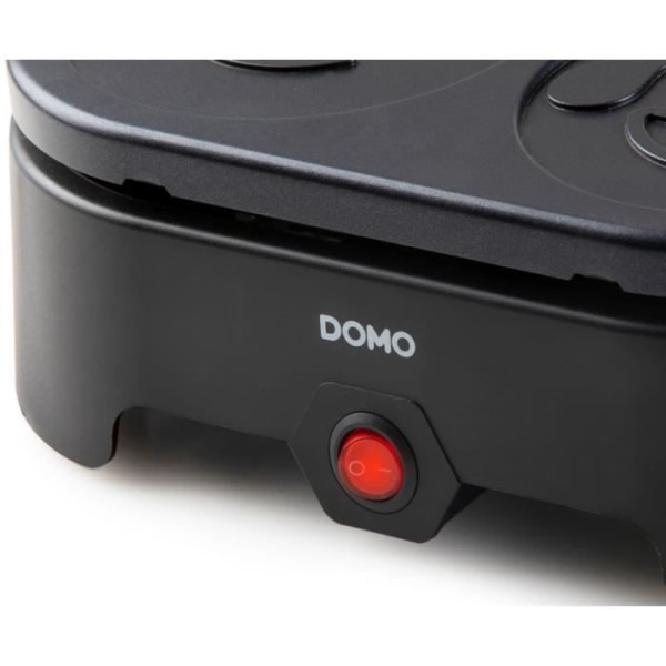 Crépiere Domo - 4 crepes - Emoji -mönster - anti -adhesive Revetement - 600W - L31 X L34 X H13 CM