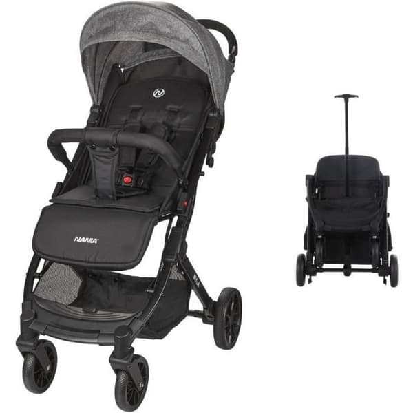 NANIA - Kompakt barnvagn - MYLA - 4 hjul - Svart
