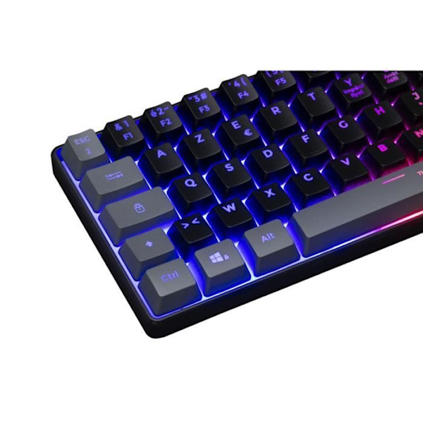 Speltangentbord - THE G-LAB - KEYZ-HYDRO-BKG/FR - 60% membran 2 färger svarta + grå tangenter