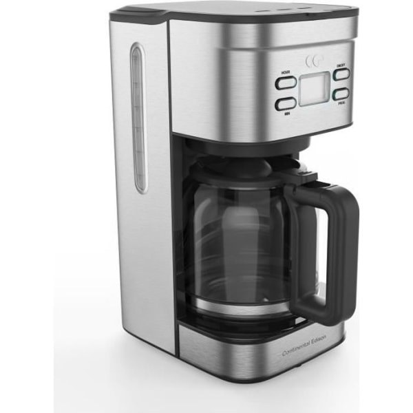 CONTINENTAL EDISON Programmerbar kaffebryggare med filter i rostfritt stål