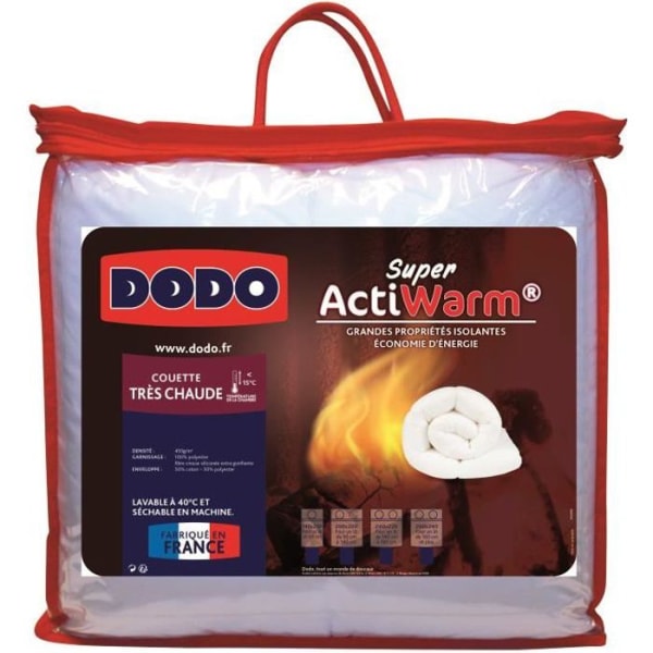 DODO Super ACTIWARM mycket varm täcke - 450 g / m² - 220 x 240 cm - Vit