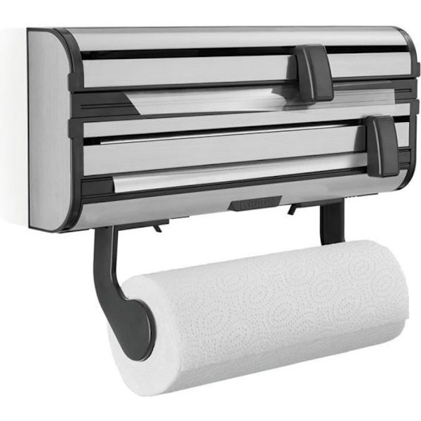 LEIFHEIT Pappershandduksdispenser aluminiumfilm Parat Royal 25793 Leifheit praktisk väggmonterad dispenser 3 rullar med vassa blad