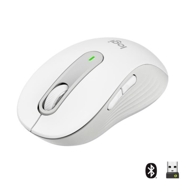 Logitech Signature M650 trådlös mus - Tyst, Bluetooth, programmerbara knappar - Vit