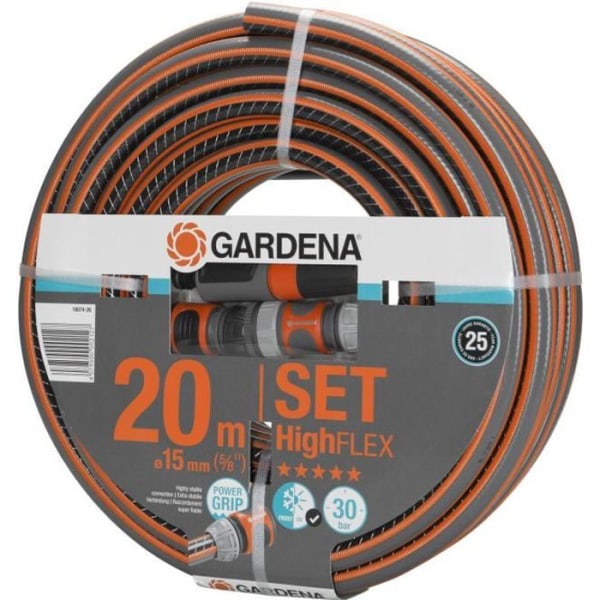 GARDENA HighFlex trädgårdsslang 20m Ø15 mm + lans och åtkomst