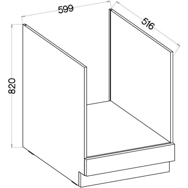 Lågt ugnsskåp - MODENA - 60 cm - Artisan ek och matt svart - CUISINIER
