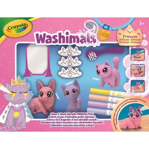 Färgläggning - CRAYOLA - Washimals Pastell Princess Pets - Pastelldjur att anpassa! 3 åringar