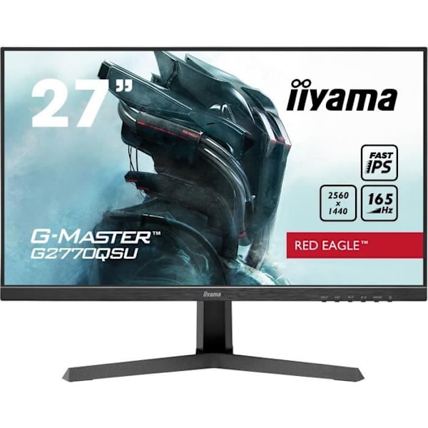 PC Gamer-skärm - IIYAMA - G-Master Red Eagle - G2770QSU-B1 - 27 WQHD - 0,5ms - 165Hz - HDMI / DisplayPort - FreeSync premium