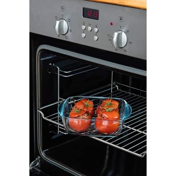 PYREX - COOK & HEAT - Fyrkantig glaslåda med lock 25 * 22 cm