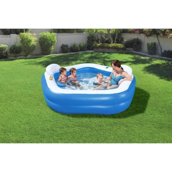 BESTWAY Octagonal uppblåsbar pool med säten och nackstöd 213 x 206 x 69 cm