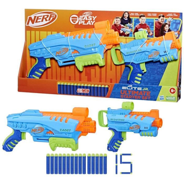 Nerf Elite Junior Ultimate Starter Set, 2 Blasters, 15 Darts Nerf Elite