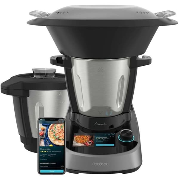Cecotec Mambo Touch köksrobot med Wi-Fi, 5” TFT, 37 program och Habana-skål, 1600 W Svart