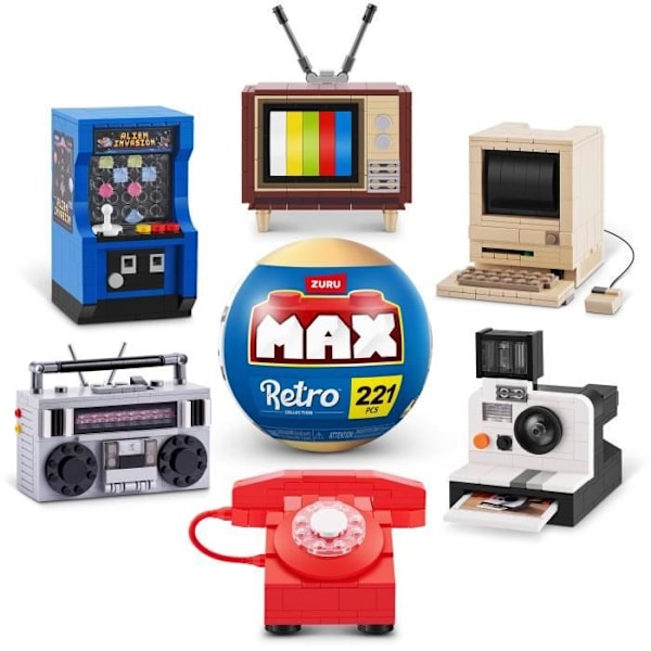 Byggsats - ZURU - Retro - 221 delar - 6 design - Nostalgisk atmosfär