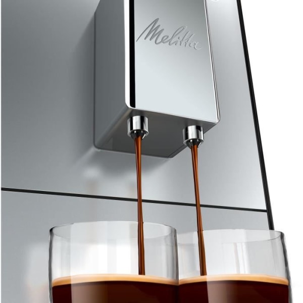 MELITTA F230-101 - Purista kaffemaskin - Automatisk espresso med bönakvarn - 1450W - Vattentank 1,2L - Silver