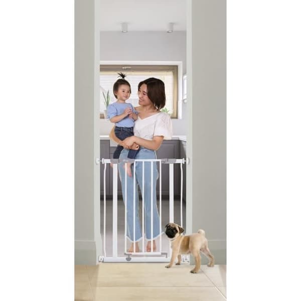 Säkerhetsgrind - DREAMBABY - AVA - Tryckmonterad - 61-68 x 76 cm - Dubbellåsning - Vit
