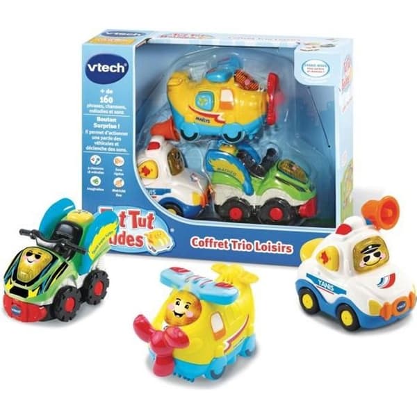 VTECH - TUT TUT BOLIDES - Fritidstriobox (flygplan + formel 1 + buss)