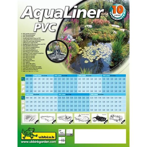 UBBINK PVC-poolöverdrag 0,5 mm - 4x4 m