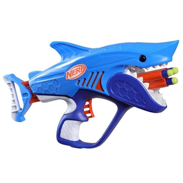 Nerf Junior Wild Sharkfire blaster, lätt att använda, 8 Nerf Elite pilar, från 6 år