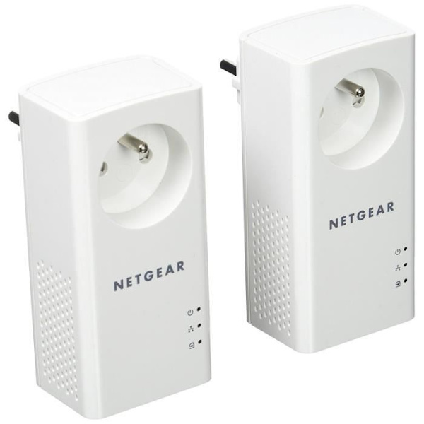 NETGEAR-paket med 2 kabeldragna PLC: er - 1000 Mbp / s med filtrerad plugg - 1 Ethernet-port