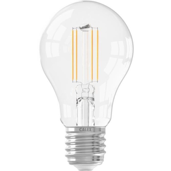E27 LED-lampa - CALEX - STANDARD A60 - Rak glödtråd - 7 W - 806 lm - 2700 K - Dimbar - Transparent