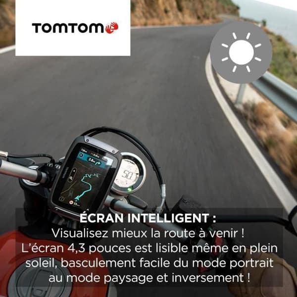 TomTom GPS Motorcycle RIDER 550 Premium Pack  4,3 tum, världskarta, TomTom Traffic, varningar om farozoner, handsfree-samtal