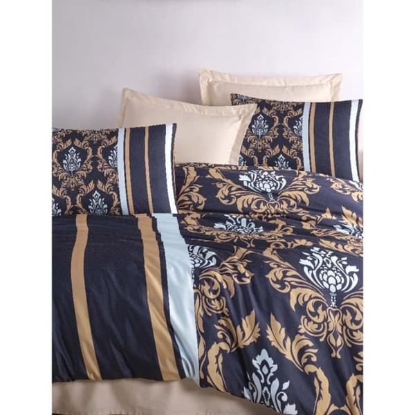 Bäddset - 1 påslakan 220 x 240 cm + 2 örngott 60 x 60 cm - 100% mikrosatin polyester - Blå