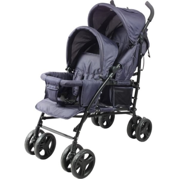 BAMBISOL barnvagn med dubbel käpp - 6-36 månader för framsätet (max 15 kg) och 0-36 månader (max 15 kg) för baksätet