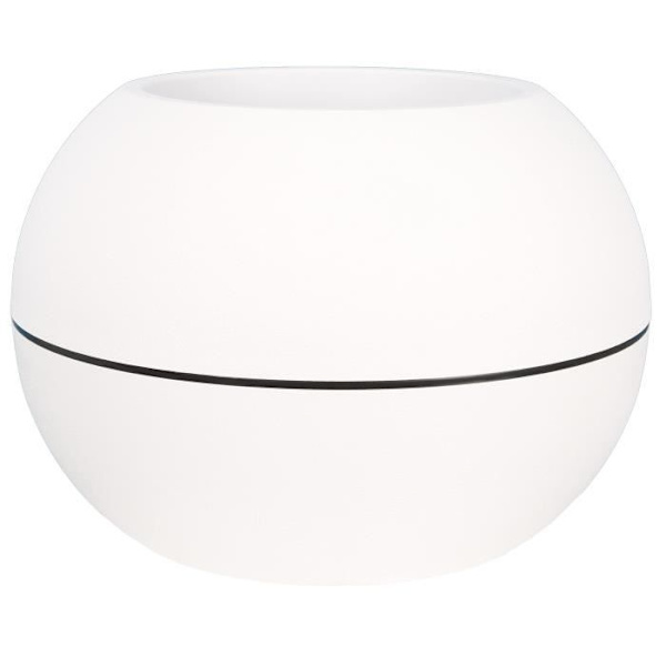 RIVIERA GRANIT BOULE rund blomsterlåda - Plast - Diameter 40 cm - Vit