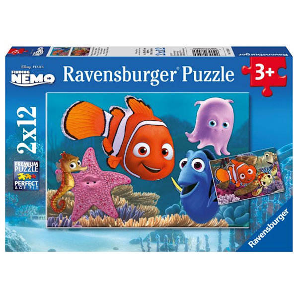 Pussel 2 x 12 bitar: Nemo den lille rymlingen