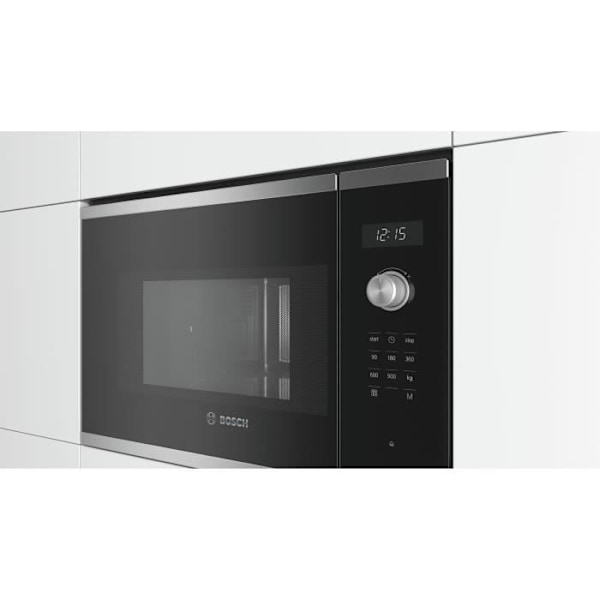 Enkel inbyggd mikrovågsugn - BOSCH SER6 - BFL554MS1F - Rostfritt stål - 25 L - 38,2 x 59,4 x 38,8 cm