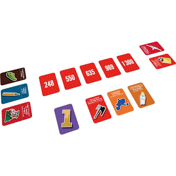 Brädspel - ASMODEE - Den röda linjen - Modernt gissningsspel - Bärbart format - 174 kort