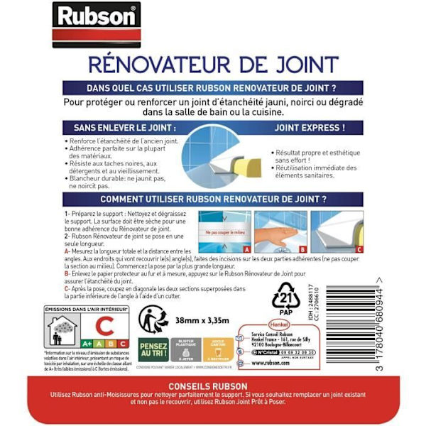 SDB Healthy Rénov'Joint Service Products - RUBSON - Roll - 38mmx3,35m