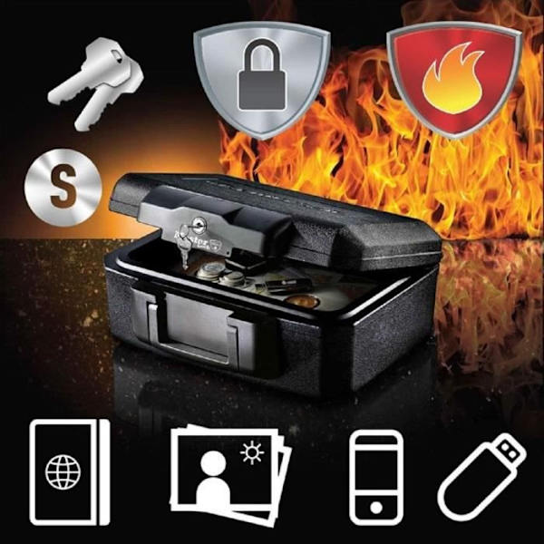 MASTER LOCK Transportabel brandfast säkerhetsbox - 5L - för dokument, USB, etc.