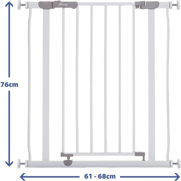 Säkerhetsgrind - DREAMBABY - AVA - Tryckmonterad - 61-68 x 76 cm - Dubbellåsning - Vit