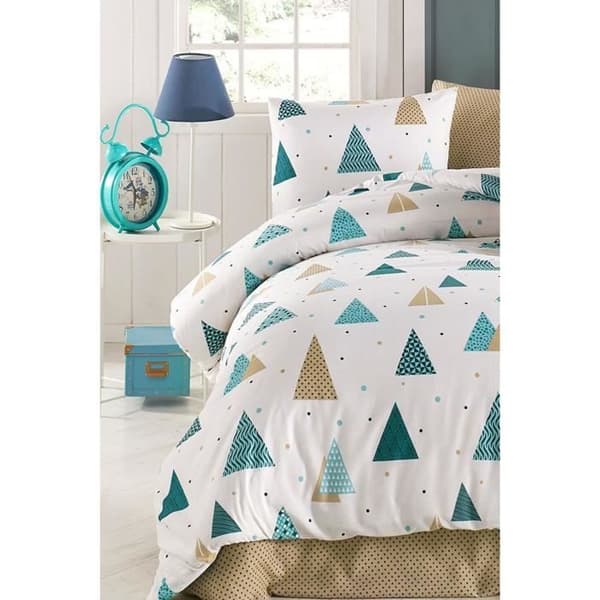 Bäddset - 1 påslakan 220 x 240 cm + 2 örngott 60 x 60 cm - 65% bomull, 35% polyester - Vit