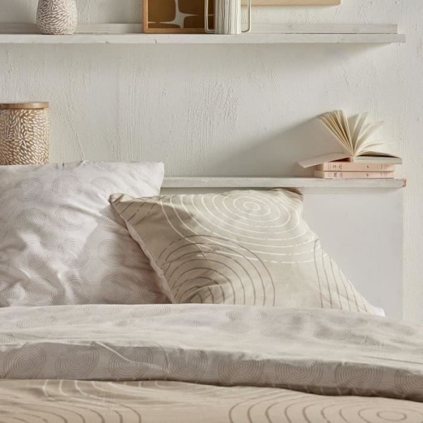 Sängkläder - IDAG Crazy - Grafiskt tryck - 2 personer - 220 x 240 cm - Beige