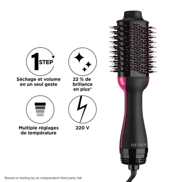 REVLON RVDR5222E 2 i 1 Perfectionist Volumizing Drying Brush - Pro Collection - Svart / Rosa